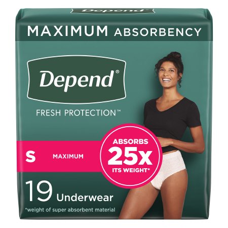 Kimberly Clark Female Adult Absorbent Underwear Depend® FIT-FLEX® Pull On with Tear Away Seams Small Disposable Heavy Absorbency - Case of 38 - 47915-CS