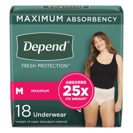 Kimberly Clark Female Adult Absorbent Underwear Depend® FIT-FLEX® Pull On with Tear Away Seams Medium Disposable Heavy Absorbency - Pack of 18 - 47932-PK