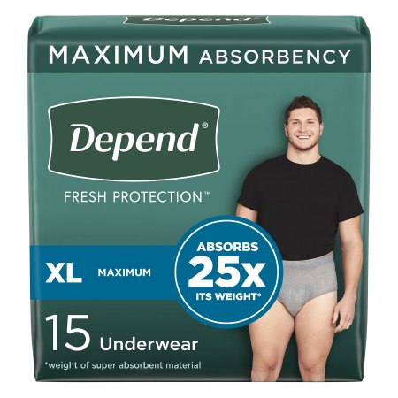 Kimberly Clark Male Adult Absorbent Underwear Depend® FIT-FLEX® Pull On with Tear Away Seams X-Large Disposable Heavy Absorbency - Case of 30 - 47930-CS