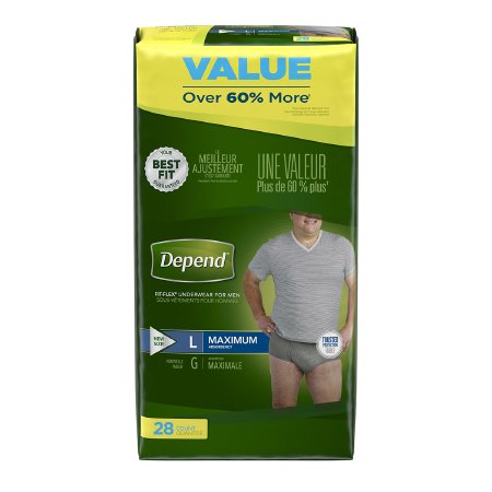 Kimberly Clark Male Adult Absorbent Underwear Depend® FIT-FLEX® Pull On with Tear Away Seams Large Disposable Heavy Absorbency - Pack of 28 - 47927-PK