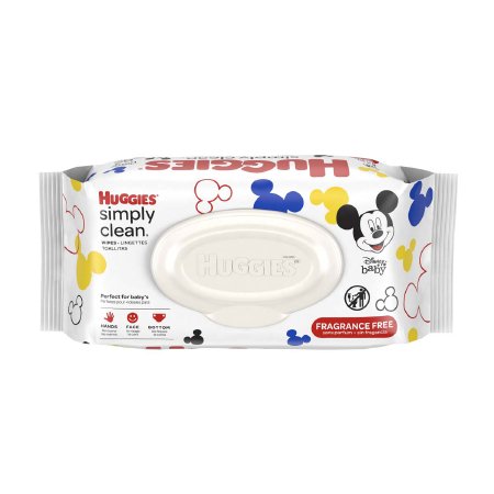 Kimberly Clark Baby Wipe Huggies® Simply Clean® Soft Pack Water / Caprylyl Glycol / Aloe / Vitamin E Unscented 64 Count - Case of 512 - 48750-CS