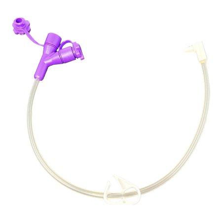 Vesco Medical Enteral Feeding Extension Set ENFit® LoProfile 12 Inch, Right Angle, NonSterile - Case of 10 - VED-1000-CS