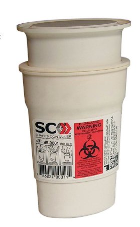 Allison Medical Inc Sharps Container White Base 2 W X 1 D X 5 H Inch Vertical Entry - Each - 86227000015-EA