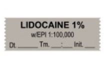 United Ad Label Drug Label UAL™ Anesthesia Label Lidocaine 1% w/EPI 1:00 Gray 1/2 X 1 Inch - Roll of 1 - ULTJ12019-D-RL