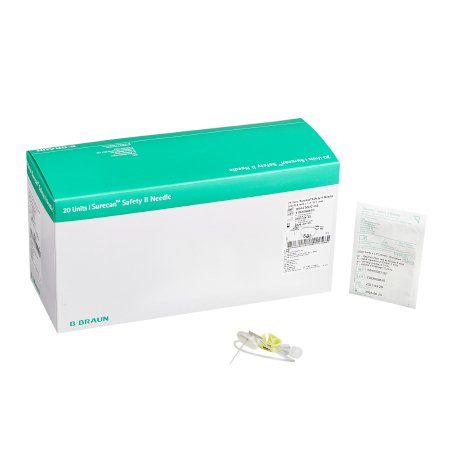 B. Braun Huber Needle Infusion Set Surecan™ Safety II 20 Gauge 1 Inch 7-1/2 Inch Tubing Without Port - Case of 100 - 4447007-02-CS