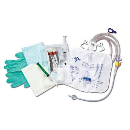 Medline Indwelling Catheter Tray Medline Closed System / Foley 16 Fr. 10 cc Balloon Silicone - Case of 10 - DYND11523-CS