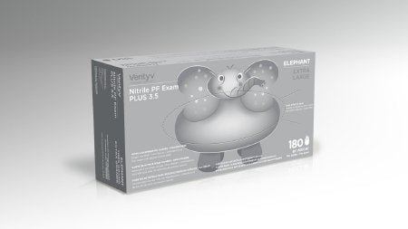 Ventyv Exam Glove Ventyv™ Plus 3.5 ELEPHANT X-Large NonSterile Nitrile Standard Cuff Length Textured Fingertips Violet Chemo Tested - Box of 180 - 10337101-BX