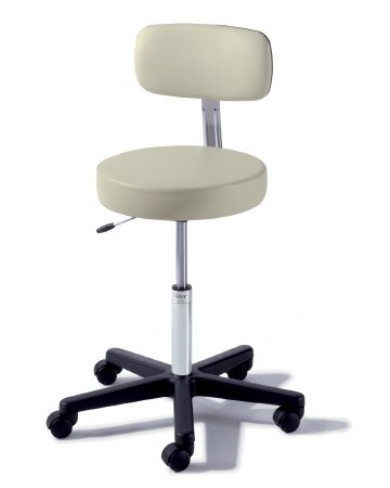 Midmark Air Lift Stool Ritter® 273 Value Series Backrest Air Lift, Pneumatic Height Adjustment, Single Lever 5 Casters Citrus - Each - 273-001-849-EA