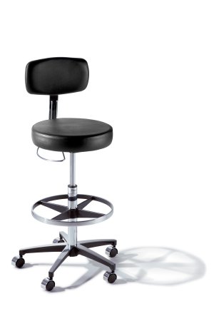 Midmark Air Lift Stool Ritter® 277 Classic Series Backrest Air Lift, Pneumatic Height Adjustment, Hand Controlled, 8 Inch Hand Ring 5 Casters Ultrafree Latte - Each - 277-001-870-EA