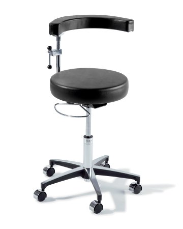 Midmark Air Lift Surgeon Stool Ritter® 279 Classic Series Backrest Air Lift, Pneumatic Height Adjustment, Hand Controlled, 8 Inch Hand Ring 5 Casters Robust Brown - Each - 279-001-852-EA