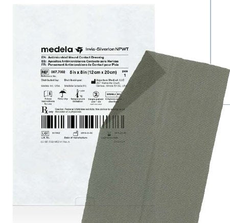 Medela Silver Wound Contact Layer Dressing Invia® Silverlon®NPWT 4 X 5 Inch Rectangle Sterile - Case of 10 - 0877001-CS