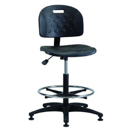 Brewer/Dental Lab Stool Task Series Adjustable Contoured, Backrest Pneumatic Height Adjustment Dual Wheel Casters Black - Each - PT-2-EAA-C-EA