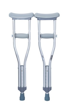 McKesson Underarm Crutches McKesson Aluminum Frame Child 175 lbs. Weight Capacity Push Button Adjustment - Case of 10 - 146-10427-CS
