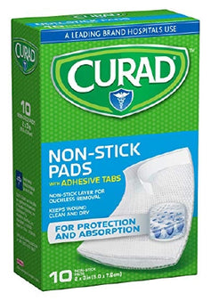 Medline Adhesive Strip Curad® 2 X 3 Inch Cotton / Polyester Rectangle White Sterile - Box of 10 - 08019629999-BX