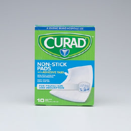 Medline Adhesive Strip Curad® 3 X 4 Inch Cotton / Polyester Rectangle White Sterile - Box of 10 - 08019630020-BX