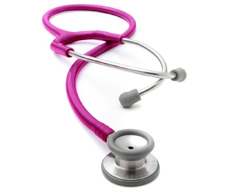 American Diagnostic Corp Acoustic Stethoscope Adscope® Pink 1-Tube 22 Inch Tube Double Sided Chestpiece - Each - 604MRS-EA