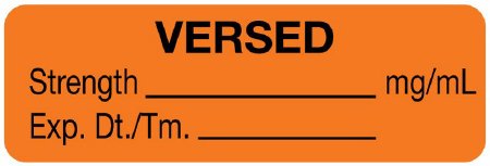United Ad Label Drug Label UAL™ Anesthesia Label Versed Strength_mg/mL Exp Dt Tm_ Orange 1/2 X 1-1/2 Inch - Roll of 1 - ULAL773-RL
