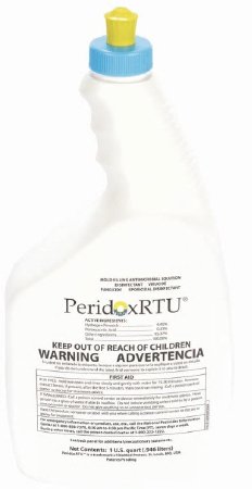 Fisher Scientific PeridoxRTU™ Surface Disinfectant Cleaner Peroxide Based Manual Pour Liquid 32 oz. Bottle Vinegar Scent Sterile - Case of 6 - 19084205-CS