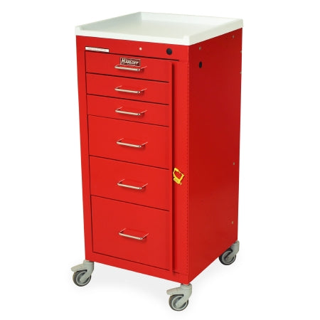 Harloff Emergency Cart Mini Line Steel 18 X 18 X 40 Inch Hammertone Blue (3) 3 Inch, (2) 6 Inch, (1) 9 Inch Drawers, 15 X 16.75 Inch Internal Drawer - Each - 3156B-EA