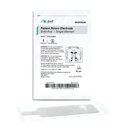 McKesson Patient Return Electrode McKesson Single Without Cord - Box of 50 - 22-ESRS-BX