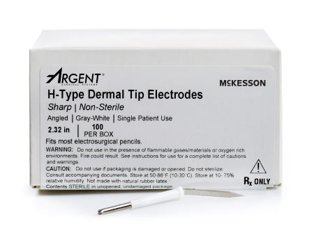 McKesson Dermal Tip Electrode McKesson Sharp Angled Blade Tip Disposable NonSterile - Box of 100 - 22-H10012-BX