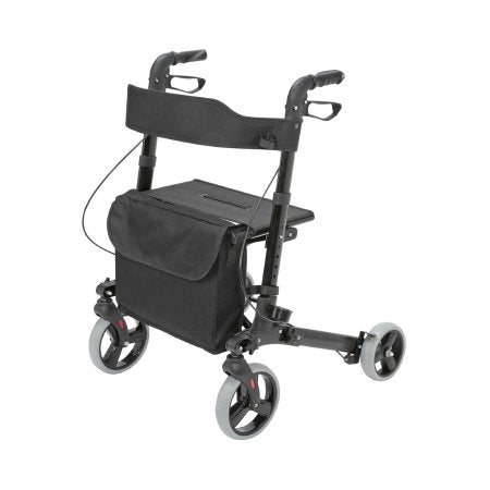 Mabis Healthcare 4 Wheel Rollator HealthSmart® Gateway Black Adjustable Height / Lightweight / Folding Aluminum Frame - Each - 501-5012-0200-EA