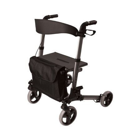 Mabis Healthcare 4 Wheel Rollator HealthSmart® Gateway Titanium Gray Adjustable Height / Lightweight / Folding Aluminum Frame - Each - 501-5012-4100-EA