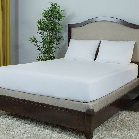 Protect A Bed Mattress Cover Protect-A-Bed® 72 X 84 X 18 Inch 100% Polyester Main Panel / 100% Polyurethane Laminate Lining / 100% Polyester Skirt For California King Sized Mattresses - Case of 10 - 83093-HEAL-CS