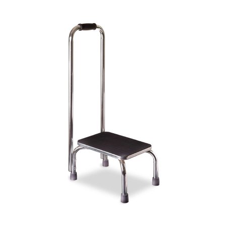 Mabis Healthcare Step Stool with Handrail Mabis DMI 1 Step Chrome Plated Steel Frame 5-1/4 Inch Step Height - Each - 539-1902-0099-EA
