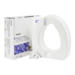 McKesson Raised Toilet Seat McKesson 4 Inch Height White 400 lbs. Weight Capacity - Each - 146-RTL12064-EA