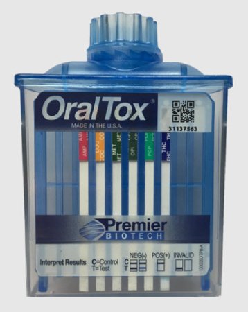 Premier Biotech Drugs of Abuse Test Kit OralTox® 6-Drug Panel AMP, COC, mAMP/MET, OPI, PCP, THC Saliva Sample 25 Tests CLIA Moderate Complexity - Case of 1 - OT-80602-CS
