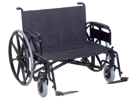 Graham-Field Bariatric Reclining Wheelchair Regency XL 2000 Heavy Duty Dual Axle Full Length Arm Swing-Away Elevating Legrest Black Upholstery 24 Inch Seat Width Adult 700 lbs. Weight Capacity - Each - 67241850R-EA