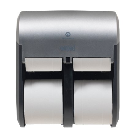 Georgia Pacific Toilet Tissue Dispenser Compact® 4-Roll Quad Faux Stainless Touch Free Wall Mount - Each - 56746A-EA
