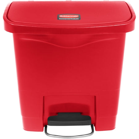 RJ Schinner Co Trash Can Rubbermaid® Streamline™ 4 gal. Rectangular Red Plastic Step On - Each - 1883563-EA