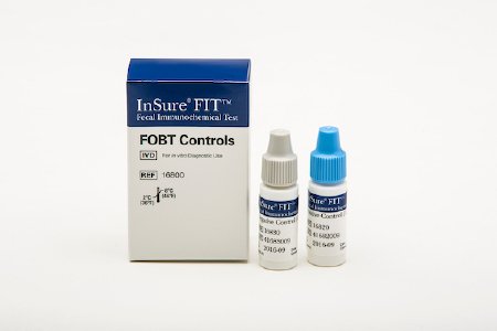 Enterix Fecal Occult Blood Test (FOBT) Control InSure® ONE™ Colorectal Cancer Screening Positive Level / Negative Level 2 X 1.5 mL - Box of 1 - 16800.03-BX