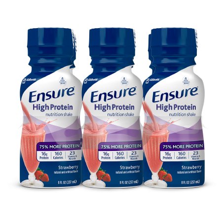 Abbott Nutrition Oral Supplement Ensure® High Protein Shake Strawberry Flavor Liquid 8 oz. Bottle - Each - 66546-EA