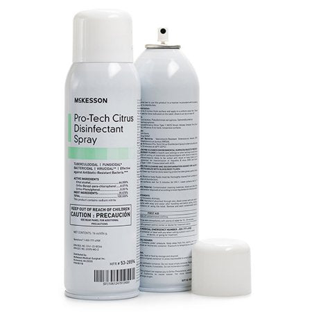 McKesson McKesson Pro-Tech Surface Disinfectant Cleaner Alcohol Based Aerosol Spray Liquid 16 oz. Can Citrus Scent NonSterile - Case of 12 - 53-28594-CS