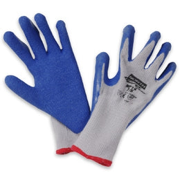 Honeywell Safety Products Work Glove NorthFlex Duro Task™ NF14 Size 9 Cotton / Polyester / Rubber Gray / Blue Wrist Length Knit Cuff - Bag of 12 - NF14/9L-BG