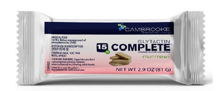Cambrooke Therapeutics Oral Supplement Glytactin® COMPLETE 15 Fruit Frenzy Flavor Bar 2.9 oz. Individual Packet - Case of 7 - 34002-CS