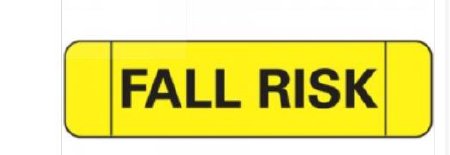 Precision Dynamics Pre-Printed Label Ident-Alert™ Advisory Label Yellow Paper Fall Risk Black Alert Label 3/8 X 1-1/2 Inch - Roll of 1 - N-3503-RL