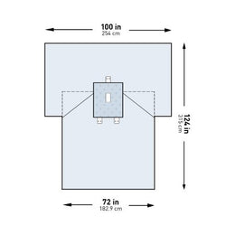 McKesson Abdominal Drape McKesson Pediatric Laparotomy Drape 100 W X 72 W X 124 L Inch Sterile - Pack of 1 - 183-I80-05212G-S-PK