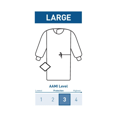 McKesson Non-Reinforced Surgical Gown with Towel McKesson Large Blue Sterile AAMI Level 3 Disposable - Pack of 1 - 183-I90-7020-S1-PK