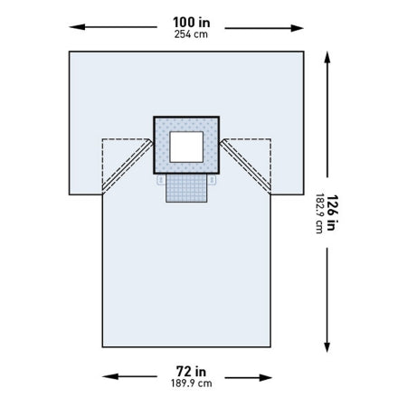 McKesson Surgical Drape McKesson Chest Drape 100 W X 72 W X 126 L Inch Sterile - Case of 12 - 183-I80-05122G-S-CS