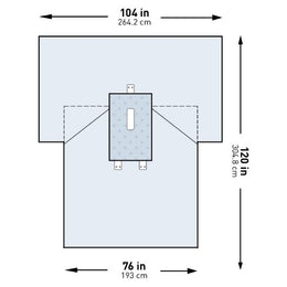 McKesson Abdominal Drape McKesson Laparotomy Drape 102 W X 76 W X 120 L Inch Sterile - Pack of 1 - 183-I80-05170G-S-PK