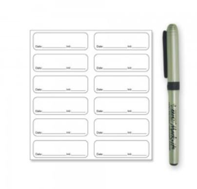 Precision Dynamics Pre-Printed Label pdc® Advisory Label White Paper Date_Int_ Black Safety and Instructional - Box of 1200 - STER-39-BX
