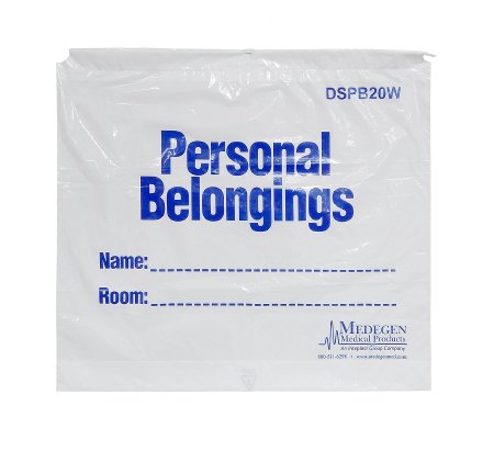 Medegen Medical Products LLC Patient Belongings Bag 18 X 20 Inch Plastic Drawstring Closure White - Case of 250 - DSPB20W-CS