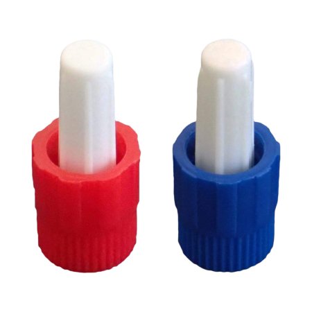 Molded Products Luer Cap Red, Blue, Male Luer, Sterile - Bag of 100 - MPC-124RB-BG