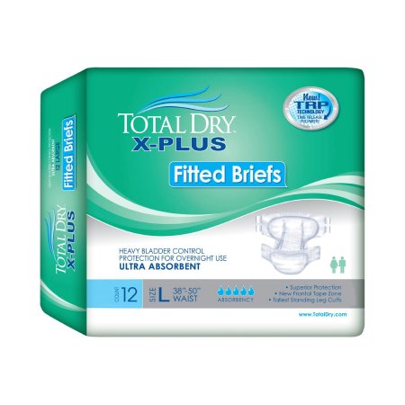 Secure Personal Care Products Unisex Adult Incontinence Brief Total Dry™ X-Plus X-Large Disposable Heavy Absorbency - Case of 48 - SPC97035-CS