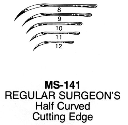 Integra Lifesciences Conventional Cutting Suture Needle Integra® Miltex® Regular Surgeon's Type Size 8 Needle Reusable - Box of 12 - MS141-8-BX