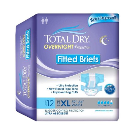 Secure Personal Care Products Unisex Adult Incontinence Brief Total Dry™ X-Large Disposable Heavy Absorbency - Case of 48 - SP92510-CS